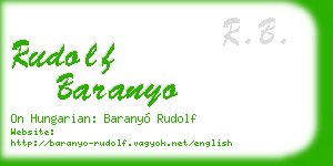 rudolf baranyo business card